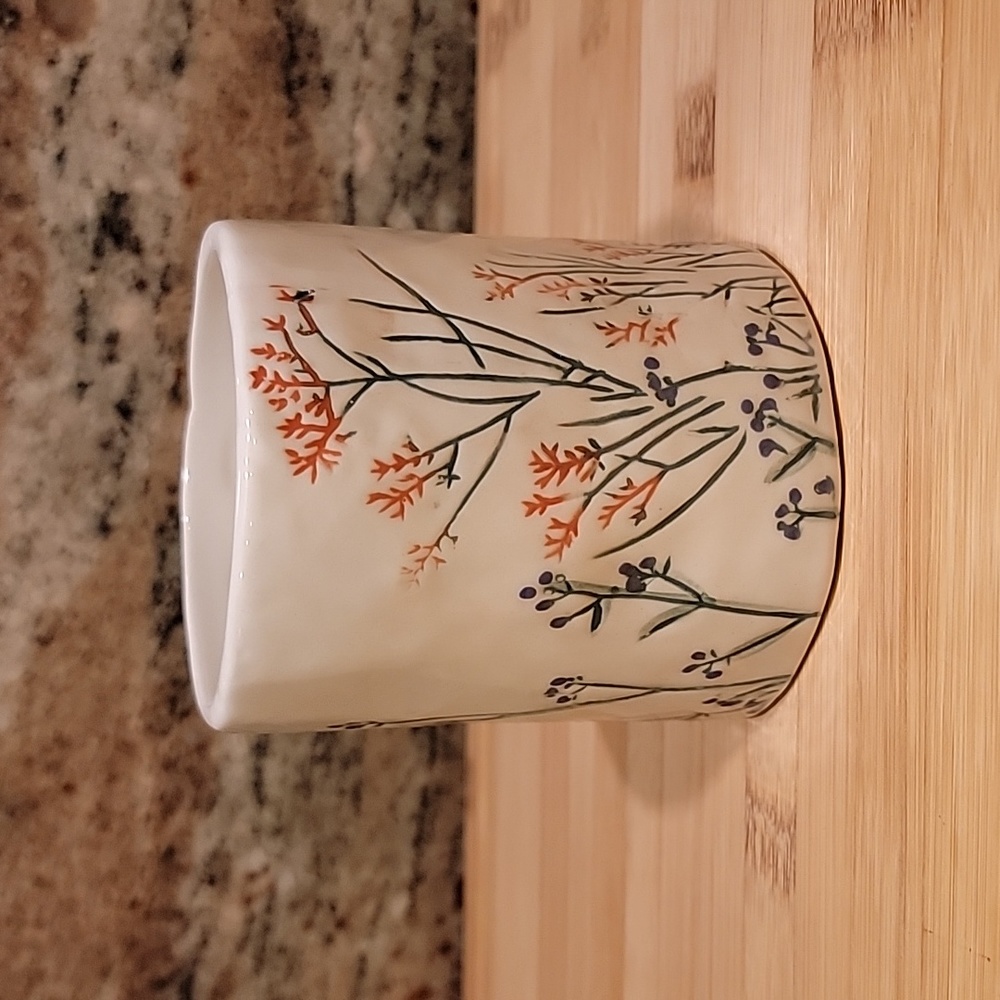 Anthropologie DAGNY MONOGRAM MUG Letter “S” Wildflower Flowers Coffee Cup - Picture 2 of 5